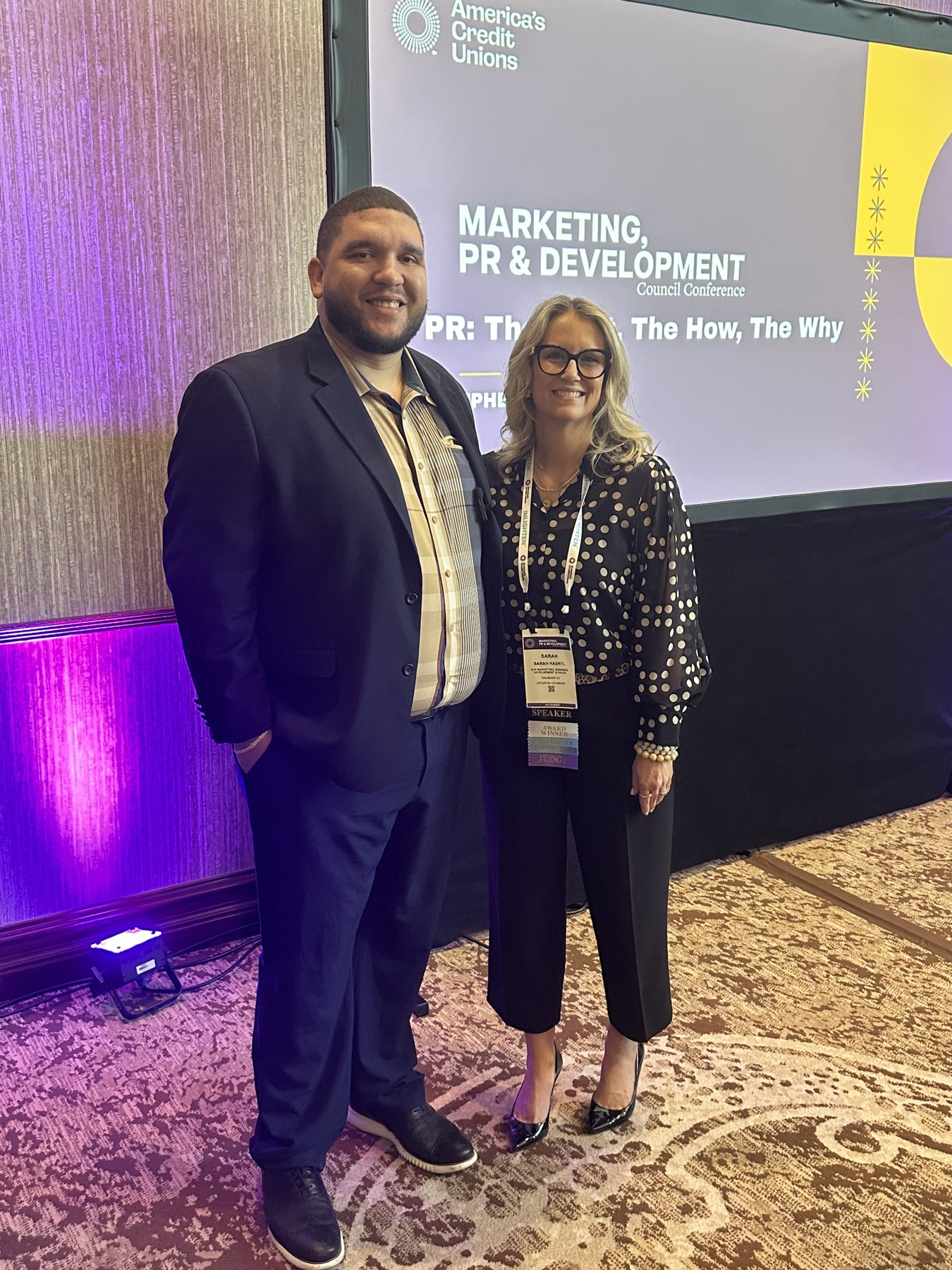 Stephen with host at Americas Credit Unions conference