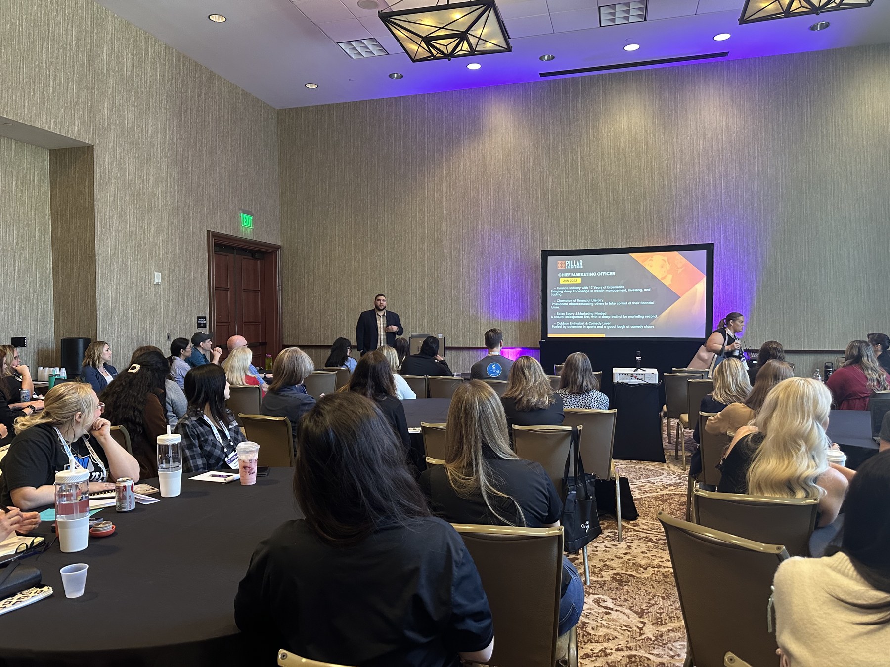Stephen at the podium during Pillar conference